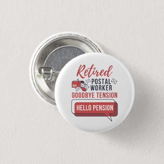 Gepensioneerd Postpersoneel Funny Mailman Retireme Ronde Button 3,2 Cm (Voorkant /achterkant)