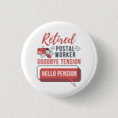 Gepensioneerd Postpersoneel Funny Mailman Retireme Ronde Button 3,2 Cm (Voorkant)