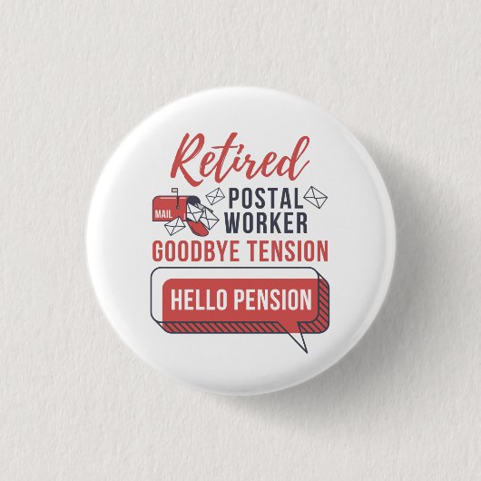 Gepensioneerd Postpersoneel Funny Mailman Retireme Ronde Button 3,2 Cm (Voorkant)