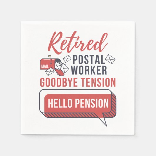 Gepensioneerd Postpersoneel Funny Mailman Retireme Servet (Voorkant)