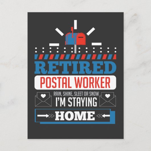 Gepensioneerd Postpersoneel Funny Postman Briefkaart (Voorkant)