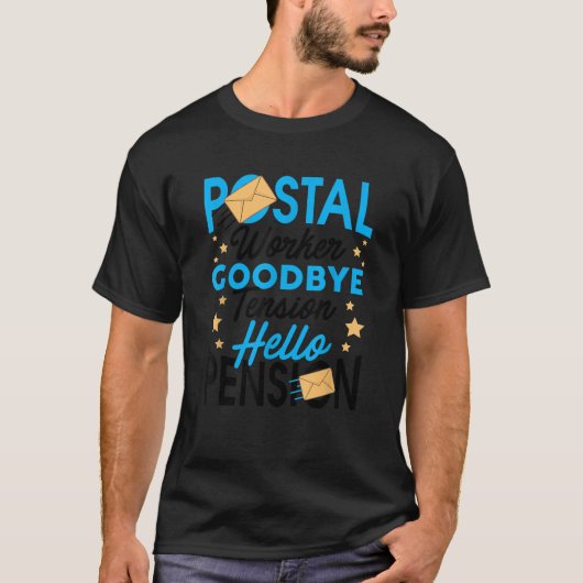 Gepensioneerd Postpersoneel Funny Retirement Party T-shirt (Voorkant)