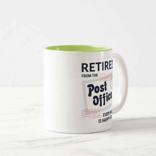 Gepensioneerd postpersoneel in ruste Brivelty Tweekleurige Koffiemok (Voorkant rechts)