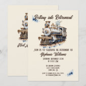 Gepensioneerd Reisthema Rolling in Pensioen Trein Kaart (Voorkant / Achterkant)