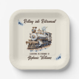 Gepensioneerd Reisthema Rolling in Pensioen Trein Papieren Bordje