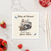 Gepensioneerd Reisthema Rolling in Pensioen Trein Servet (Insitu)