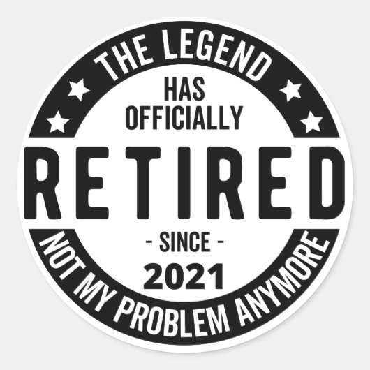 gepensioneerd ronde sticker (Voorkant)