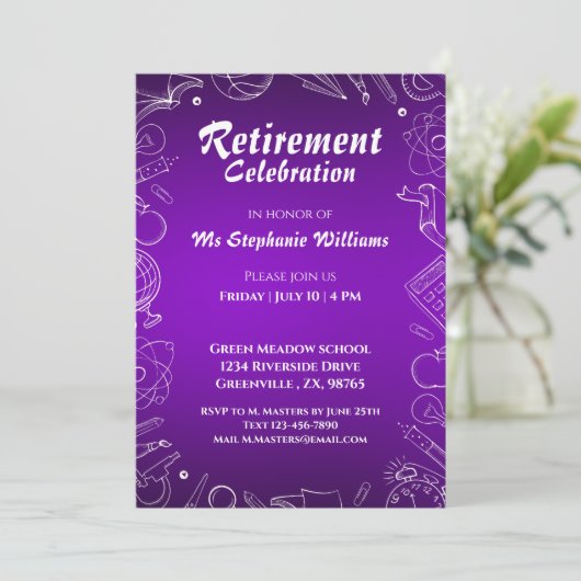 Gepensioneerd schoolleraar feest kaart