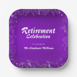 Gepensioneerd schoolleraar feest papieren bordje