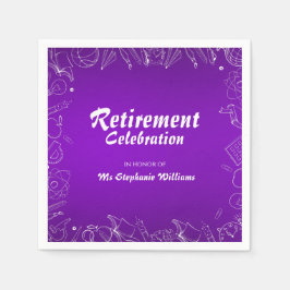 Gepensioneerd schoolleraar feest servet