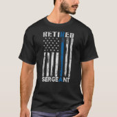 Gepensioneerd Sergeant Politie geschenk Thin Blue  T-shirt (Voorkant)