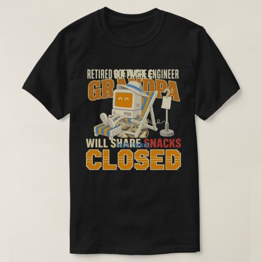 Gepensioneerd Software Engineer Laatste Ticket Afg T-shirt (Design voorkant)