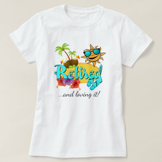 Gepensioneerd strand t-shirt (Design voorkant)