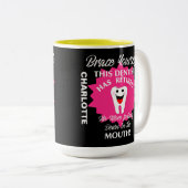 Gepensioneerd tandarts Funny Novelty Retirement Gr Tweekleurige Koffiemok (Voorkant rechts)