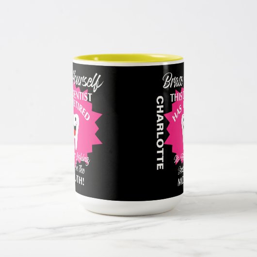 Gepensioneerd tandarts Funny Novelty Retirement Gr Tweekleurige Koffiemok (Center)