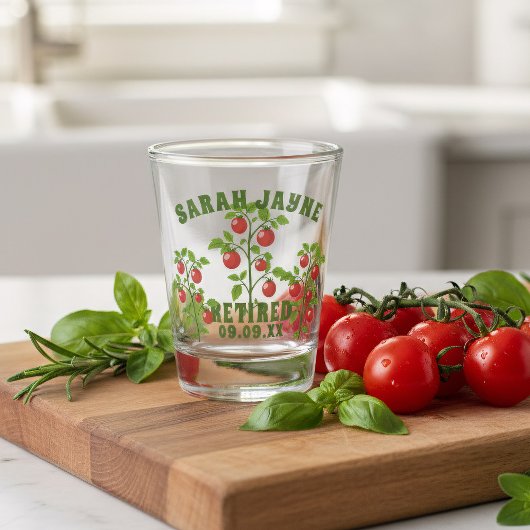 Gepensioneerd Tomato Plant gepersonaliseerd Shot G Shot Glas