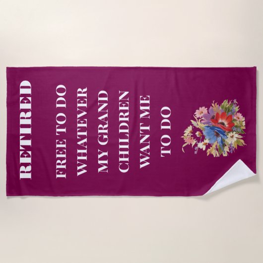 Gepensioneerd tot kleinkinderen strandlaken (Voorkant)