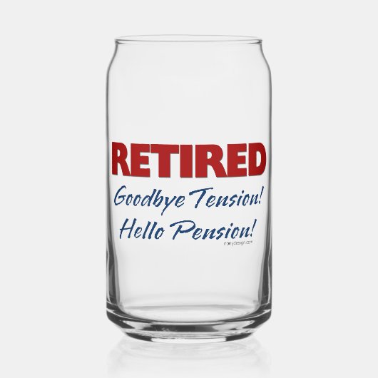 Gepensioneerd: Tot ziens Hallo Pensioen! Blikvorm Glas (Voorkant)