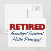 Gepensioneerd Tot ziens Hallo pensioen Briefkaart (Voorkant / Achterkant)