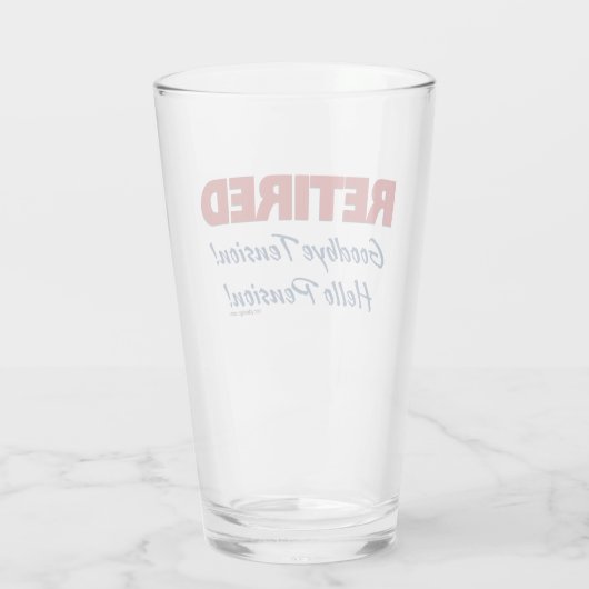 Gepensioneerd: Tot ziens Hallo Pensioen! Glas (Achterkant)