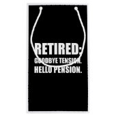 Gepensioneerd Tot ziens Hallo pensioen Klein Cadeauzakje (Achterkant)
