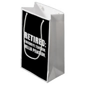 Gepensioneerd Tot ziens Hallo pensioen Klein Cadeauzakje (Voorkant Gekanteld)