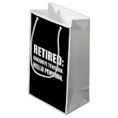 Gepensioneerd Tot ziens Hallo pensioen Klein Cadeauzakje (Achterkant Gekanteld)