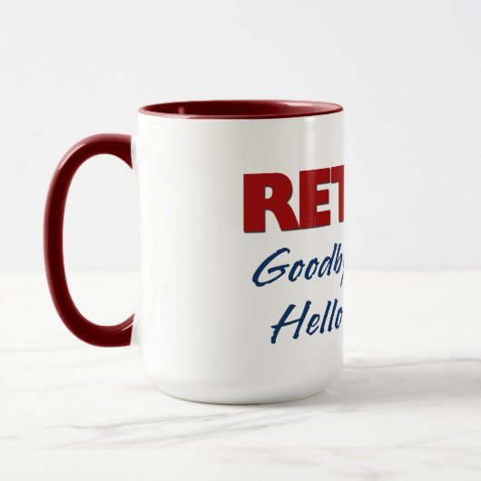 Gepensioneerd Tot ziens Hallo pensioen Mok (Links)