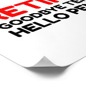 Gepensioneerd Tot ziens Hallo pensioen Poster (Hoek)