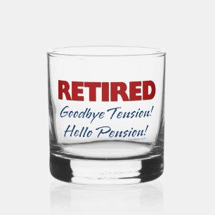 Gepensioneerd: Tot ziens Hallo Pensioen! Whisky Glas