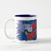 gepensioneerd tweekleurige koffiemok (Links)