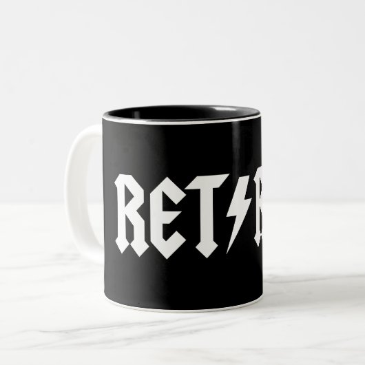 Gepensioneerd Tweekleurige Koffiemok (Voorkant links)