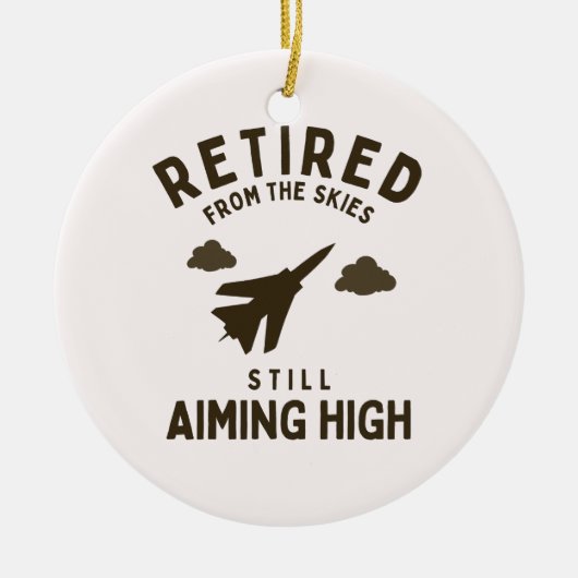 Gepensioneerd uit hemel grappige luchtmacht pensio keramisch ornament (Voorkant)