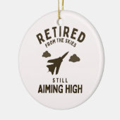 Gepensioneerd uit hemel grappige luchtmacht pensio keramisch ornament (Links)