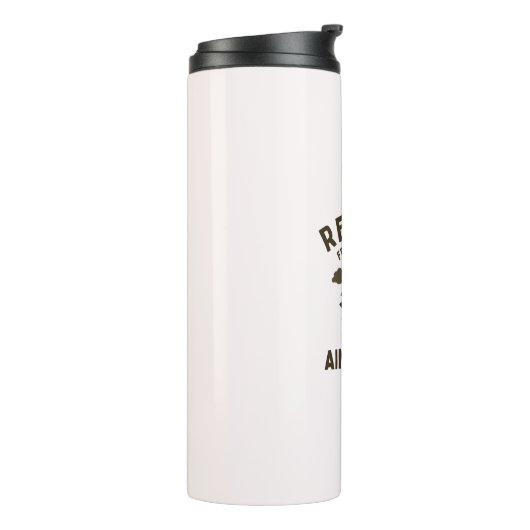 Gepensioneerd uit hemel grappige luchtmacht pensio thermosbeker (Gedraaid links)