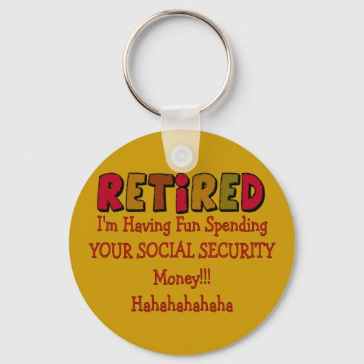 Gepensioneerd —Uitgaven voor sociale zekerheid Sleutelhanger (Voorkant)