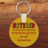 Gepensioneerd —Uitgaven voor sociale zekerheid Sleutelhanger (Voorkant)