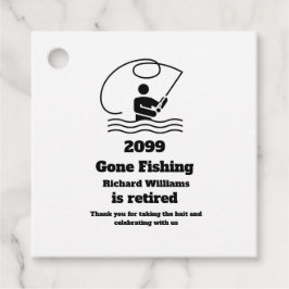 Gepensioneerd verdwenen Gevist Staande Visser Pens Bedankjes Labels