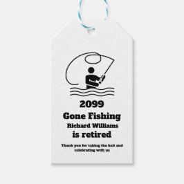 Gepensioneerd verdwenen Gevist Staande Visser Pens Cadeaulabel