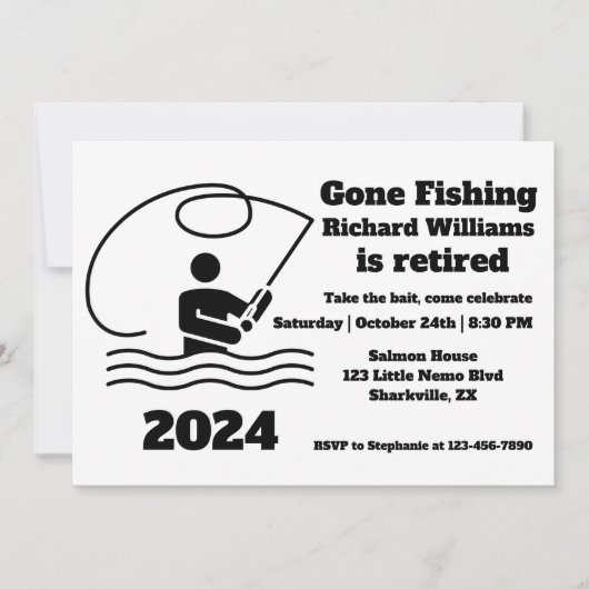 Gepensioneerd verdwenen Gevist Staande Visser Pens Kaart (Voorkant)