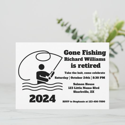 Gepensioneerd verdwenen Gevist Staande Visser Pens Kaart (Staand voorkant)