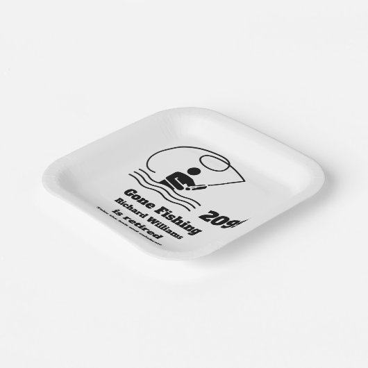 Gepensioneerd verdwenen Gevist Staande Visser Pens Papieren Bordje (Gebogen)