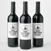 Gepensioneerd verdwenen Gevist Staande Visser Pens Wijn Etiket (Flessen)