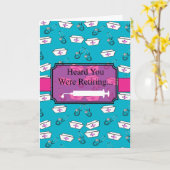 Gepensioneerd verpleegkundig Wenskaart #15 Kaart (Gele Bloem)