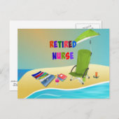 Gepensioneerd Verpleegkundige, Plezier in de Zon Briefkaart (Voorkant / Achterkant)