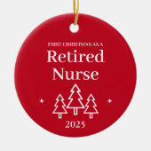 Gepensioneerd Verpleegster Rode Kerstmis Ornament (Voorkant)