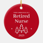 Gepensioneerd Verpleegster Rode Kerstmis Ornament (Achterkant)