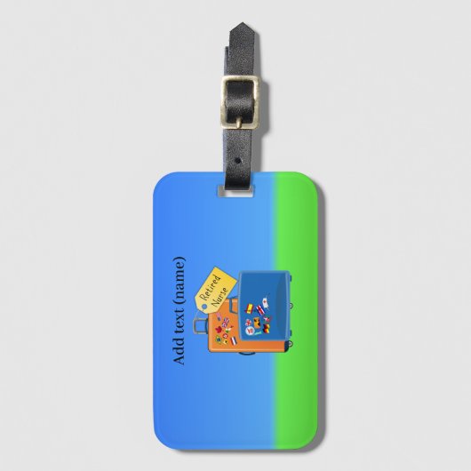 Gepensioneerd Verpleegster SJABLOON Bagagelabel (Voorkant (verticaal))