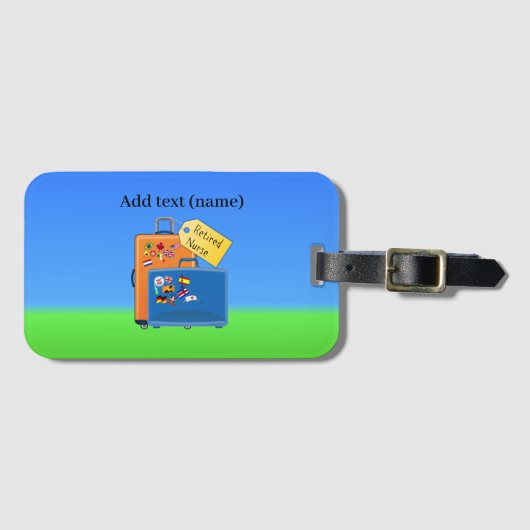 Gepensioneerd Verpleegster SJABLOON Bagagelabel (Voorkant (horizontaal))