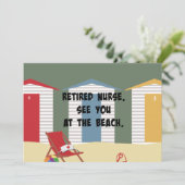 Gepensioneerd verpleegster. Zie je bij het strand. Kaart (Staand voorkant)